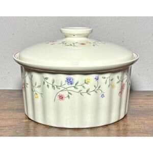 Vtg Johnson Brothers SUMMER CHINTZ 2.25Qt Covered Casserole Dish England chipped
